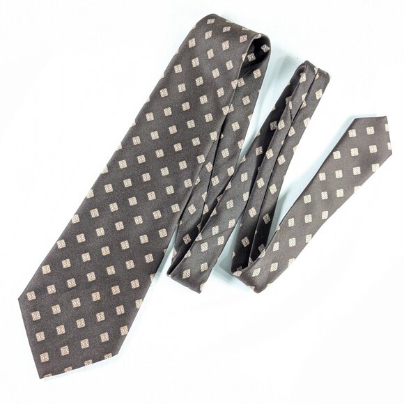 Christian Dior Monsieur Polyester Neck tie chocolate brown mens suit accessory - Picture 6 of 9